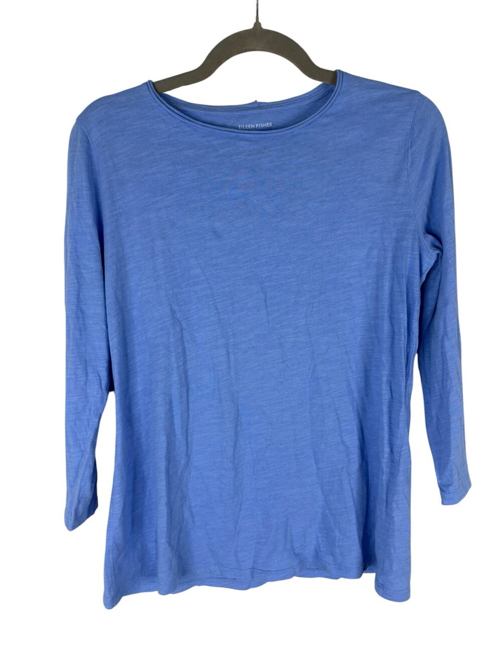 Eileen Fisher Organic Cotton Top 3/4 Sleeve Minimalist Lounge Preppy Casual XS